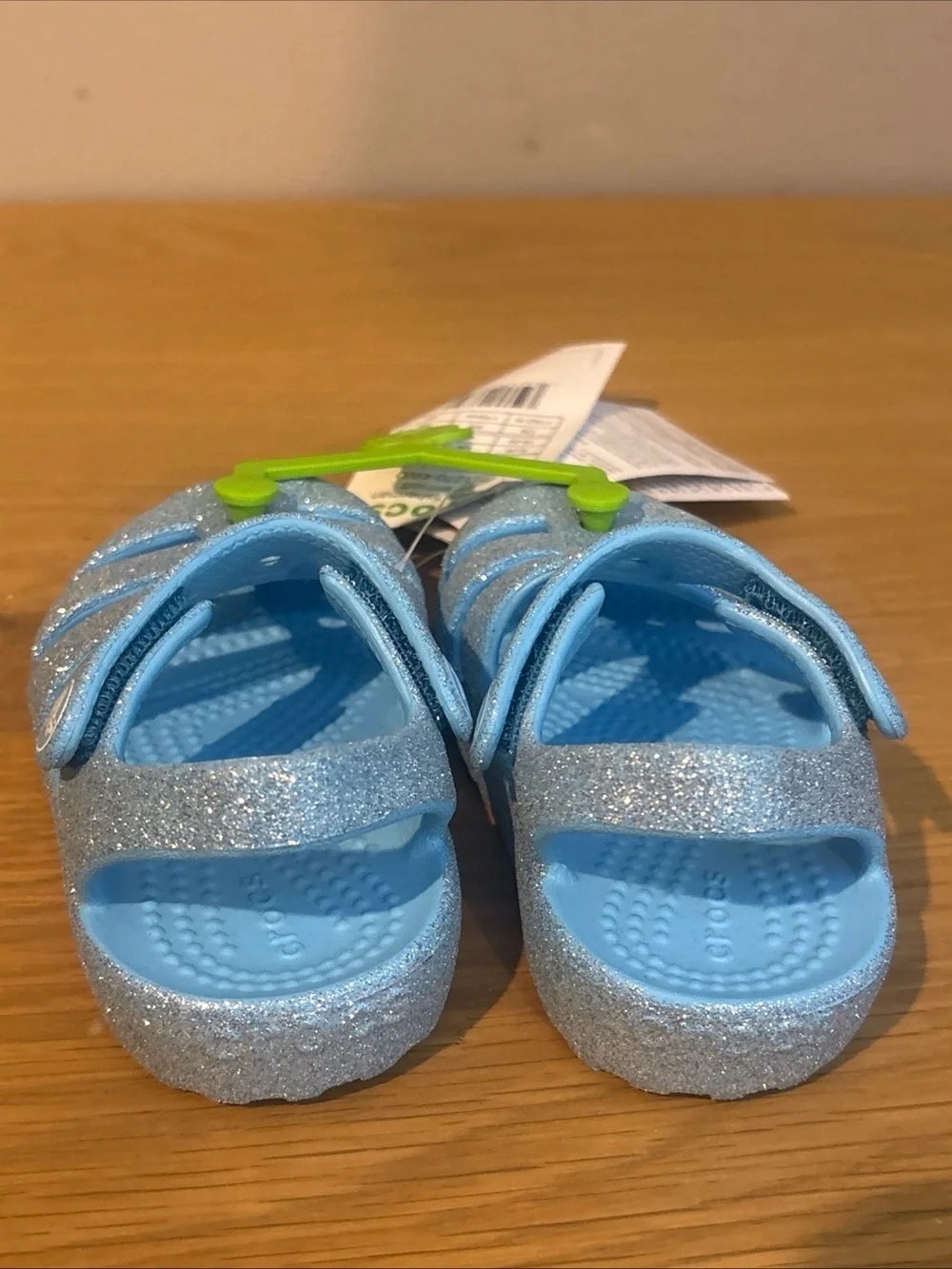 Crocs Classic Fisherman Sandals Blue Glitter Toddler Size C4 4 NEW